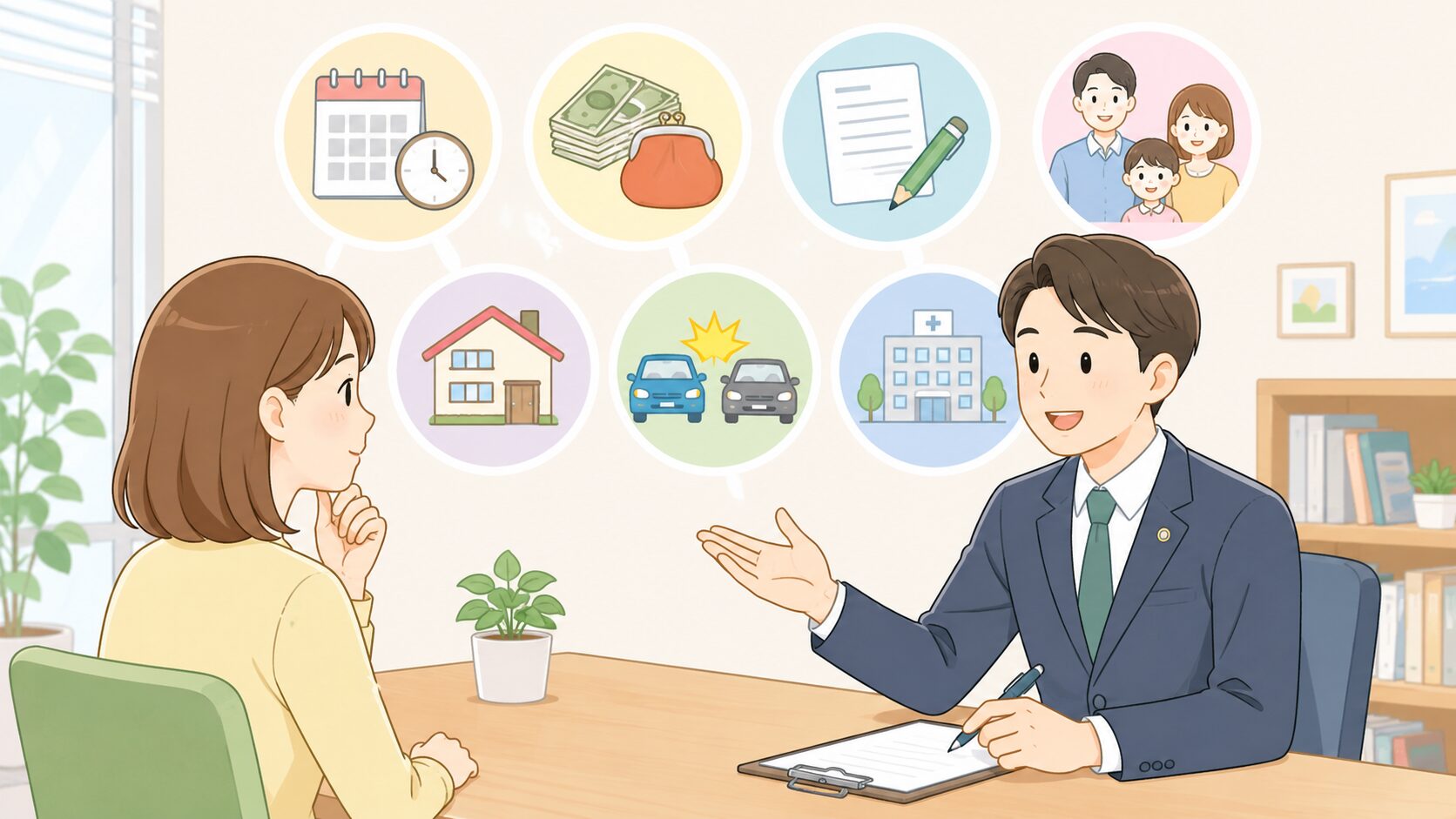 初回面談で確認される可能性がある内容のイメージ画像