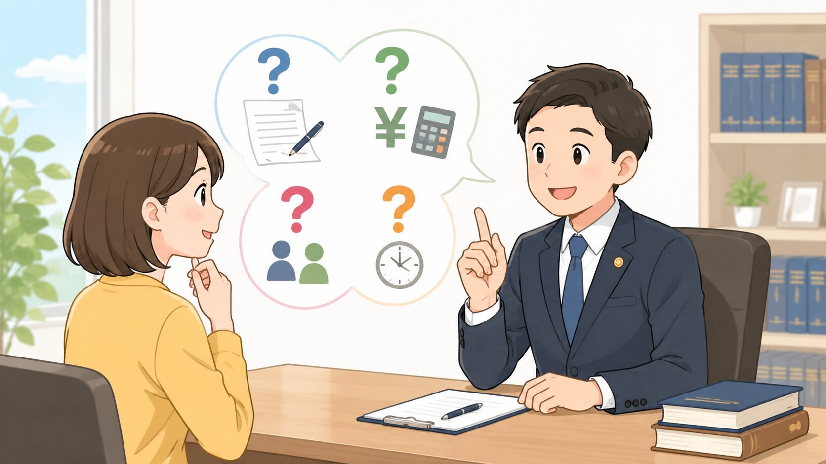 弁護士との初回面談で確認しておきたい質問のイメージ画像