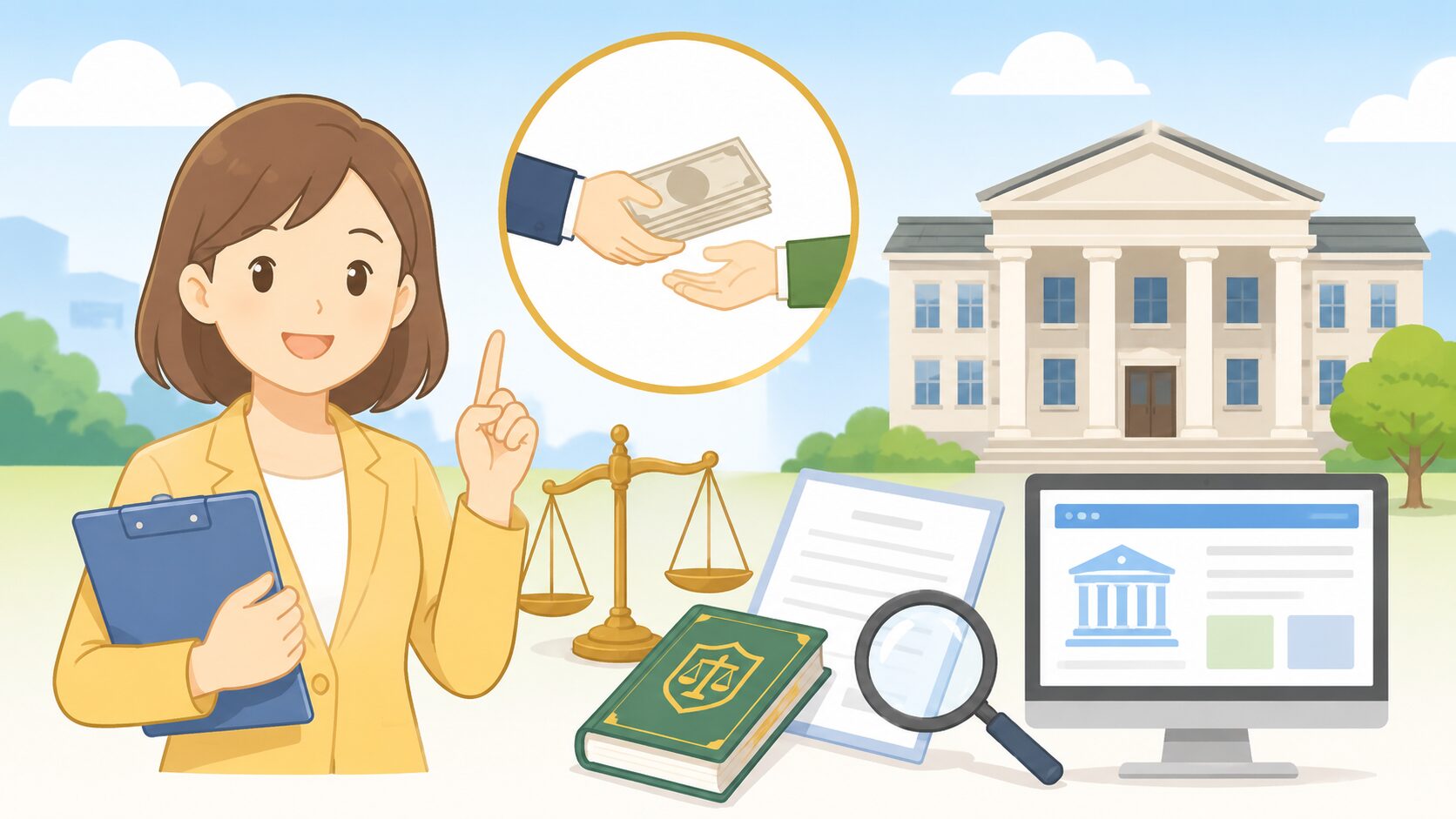 弁護士や司法書士費用等の立替制度と公的情報のイメージ画像