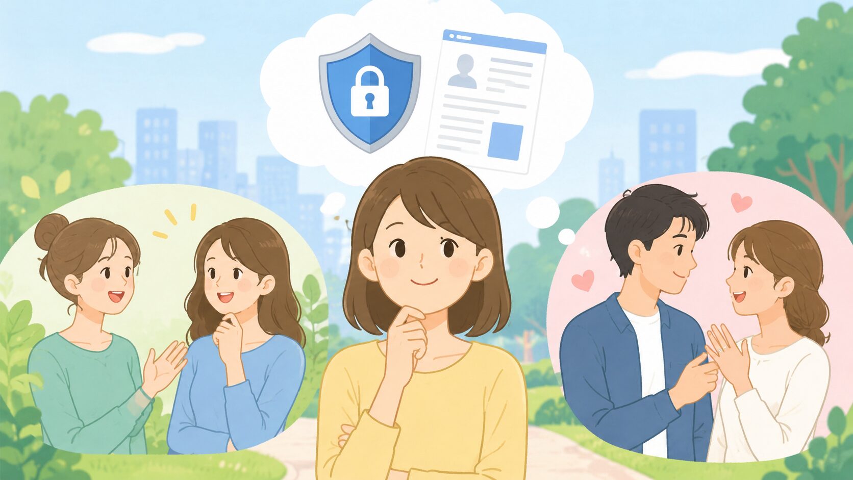 友人や婚約者に知られる可能性と信用情報の考え方のイメージ画像