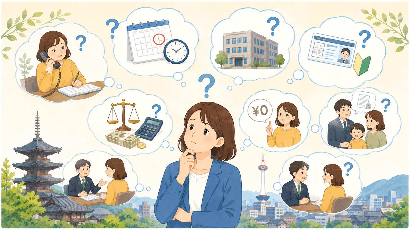 法テラス京都へ相談するときによくある疑問のイメージ画像