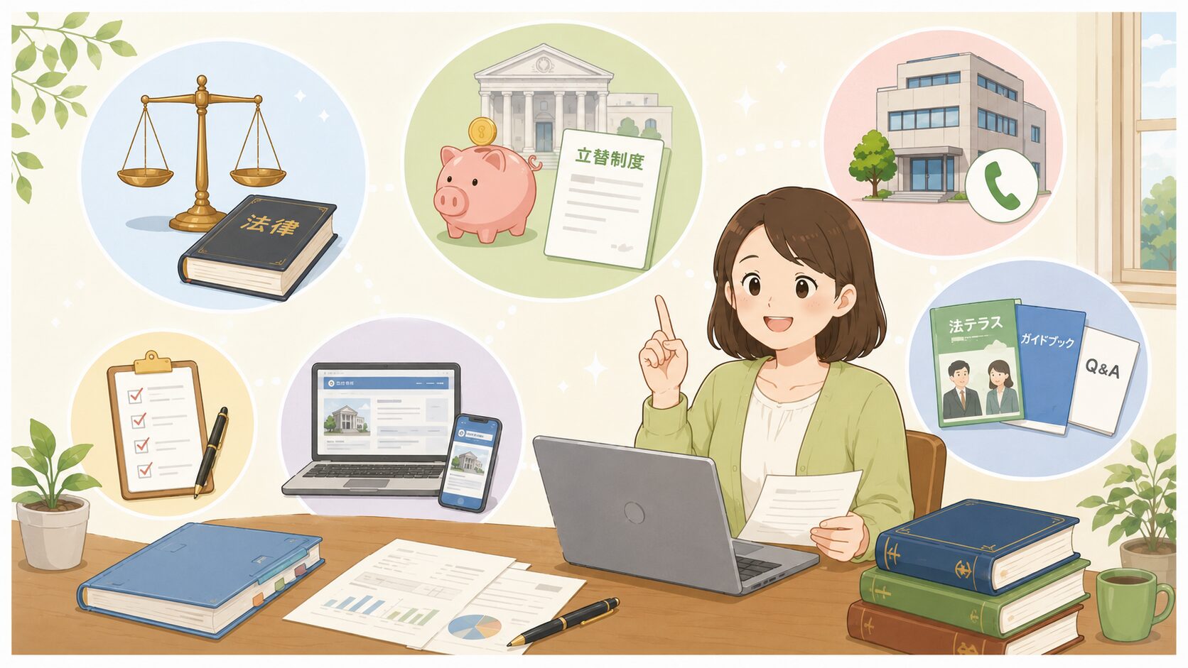 弁護士や司法書士費用等の立替制度と公的情報を確認するのイメージ画像