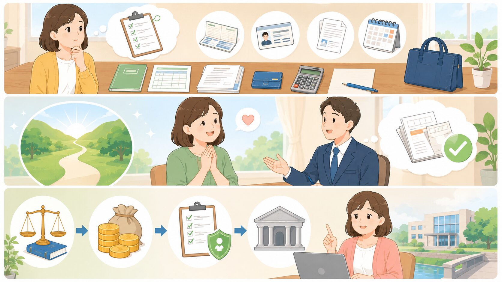 法テラスへ相談する前に準備しておきたいことを整理するのイメージ画像
