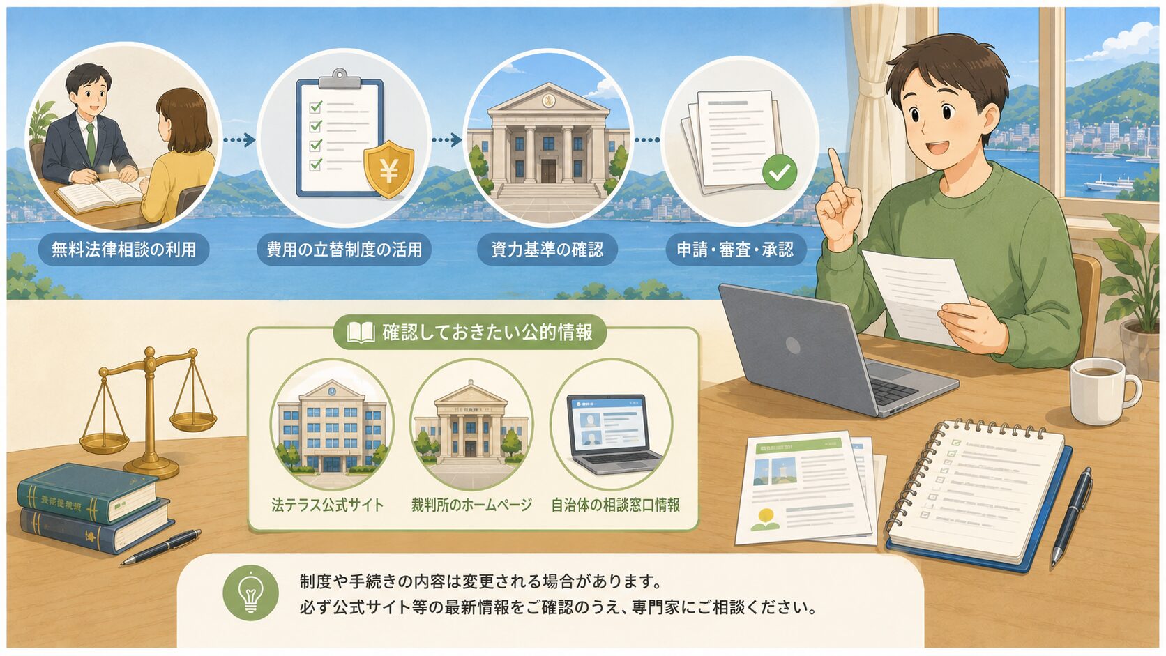 弁護士や司法書士費用等の立替制度と公的情報を確認するのイメージ画像