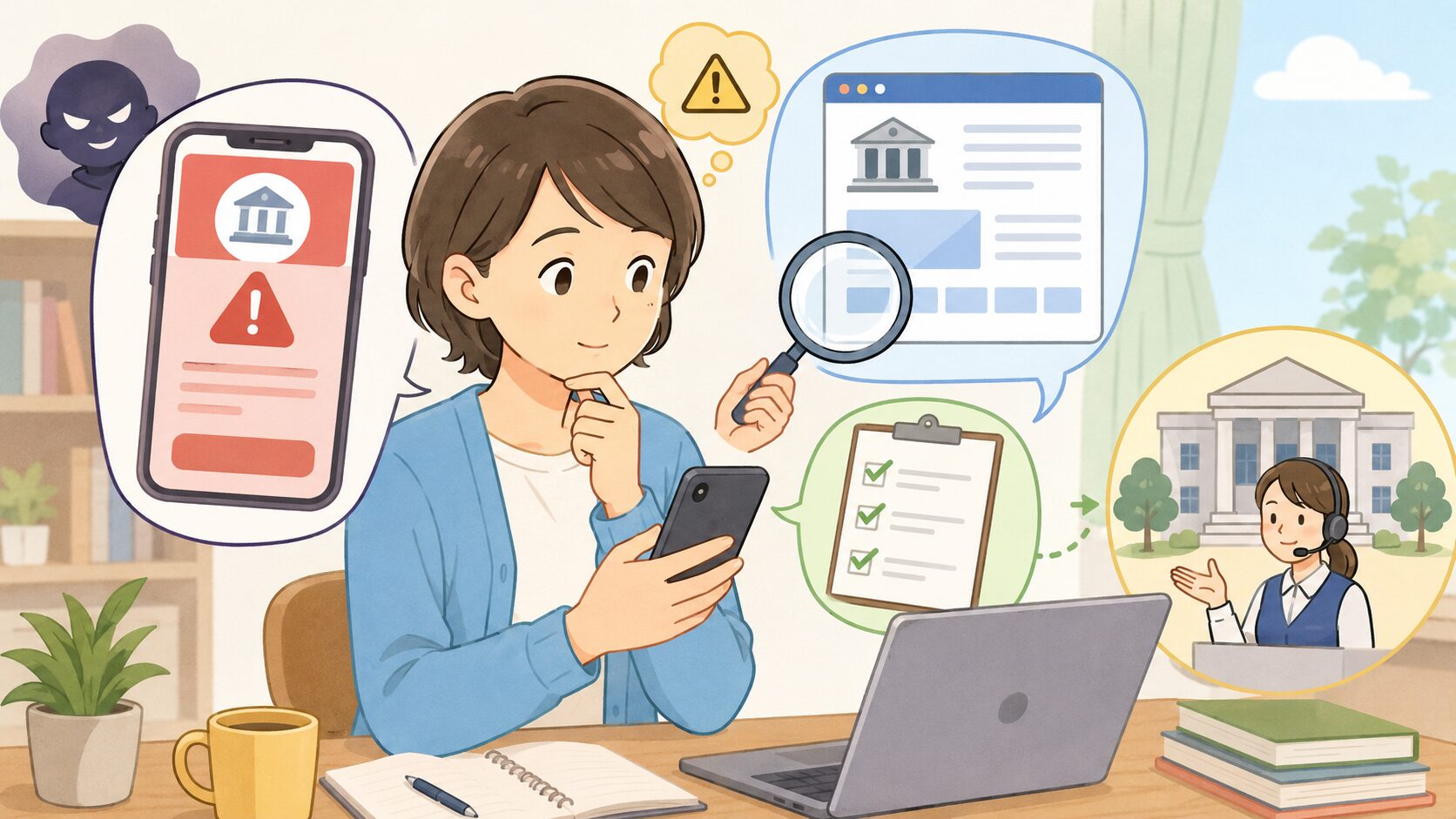 公的機関を名乗る架空請求では名称だけを信用しないことが大切ですのイメージ画像
